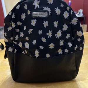 Kathy Ireland Insulated Backpack Lunch Bag Flower Design Black